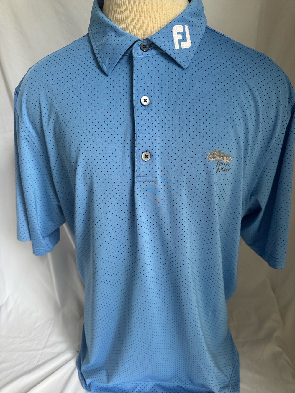 FootJoy x Torrey Pines x Titleist Golf Polo Shirt XL Blue Micro Dot GUC